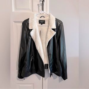 NWT Torrid 2X Faux Leather Jacket, Sherpa-Lined